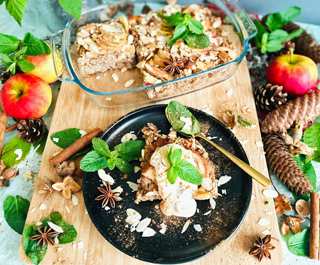 Wellness-Genuss Gebackene Haferflocken mit Apfel-Zimt-Marzipan